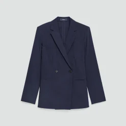 Vented Double-Breasted Blazer in Good Linen