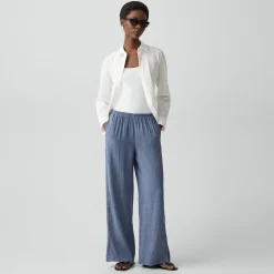 Vented Pull-On Pant in Fluid Linen
