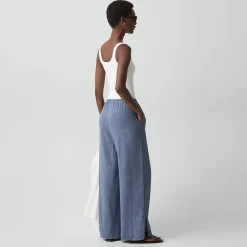 Vented Pull-On Pant in Fluid Linen
