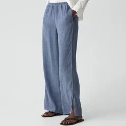 Vented Pull-On Pant in Fluid Linen
