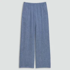 Vented Pull-On Pant in Fluid Linen