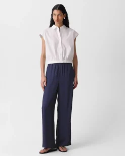 Vented Pull-On Pant in Washed Twill