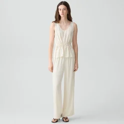 Vented Pull-On Pant in Washed Stripe