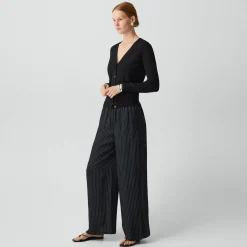 Vented Pull-On Pant in Washed Stripe