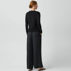 Vented Pull-On Pant in Washed Stripe