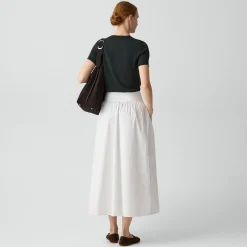 Vented Skirt in Relaxed Poplin