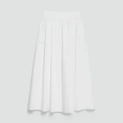 Vented Skirt in Relaxed Poplin