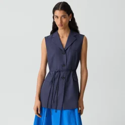 Vented Vest in Washed Twill