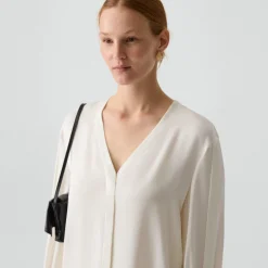 V-Neck Blouse in Silk Georgette