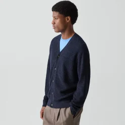 V-Neck Cardigan in Pacific Linen