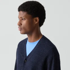 V-Neck Cardigan in Pacific Linen