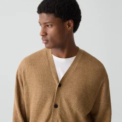 V-Neck Cardigan in Pacific Linen