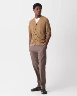 V-Neck Cardigan in Pacific Linen