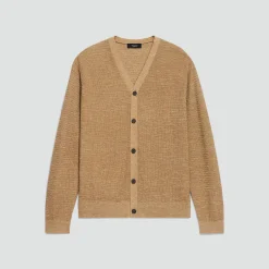 V-Neck Cardigan in Pacific Linen