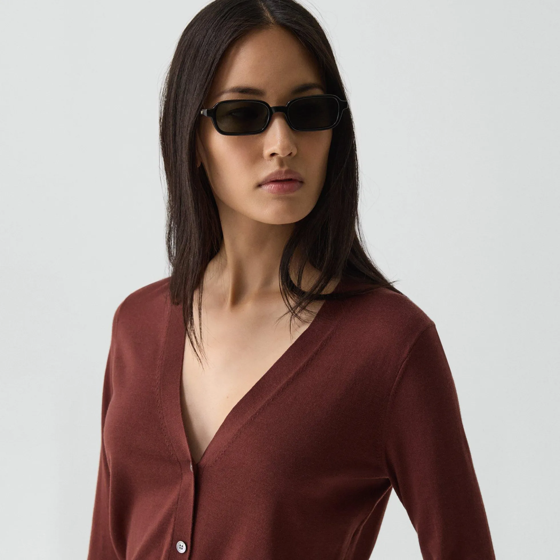 V-Neck Cardigan in Regal Wool