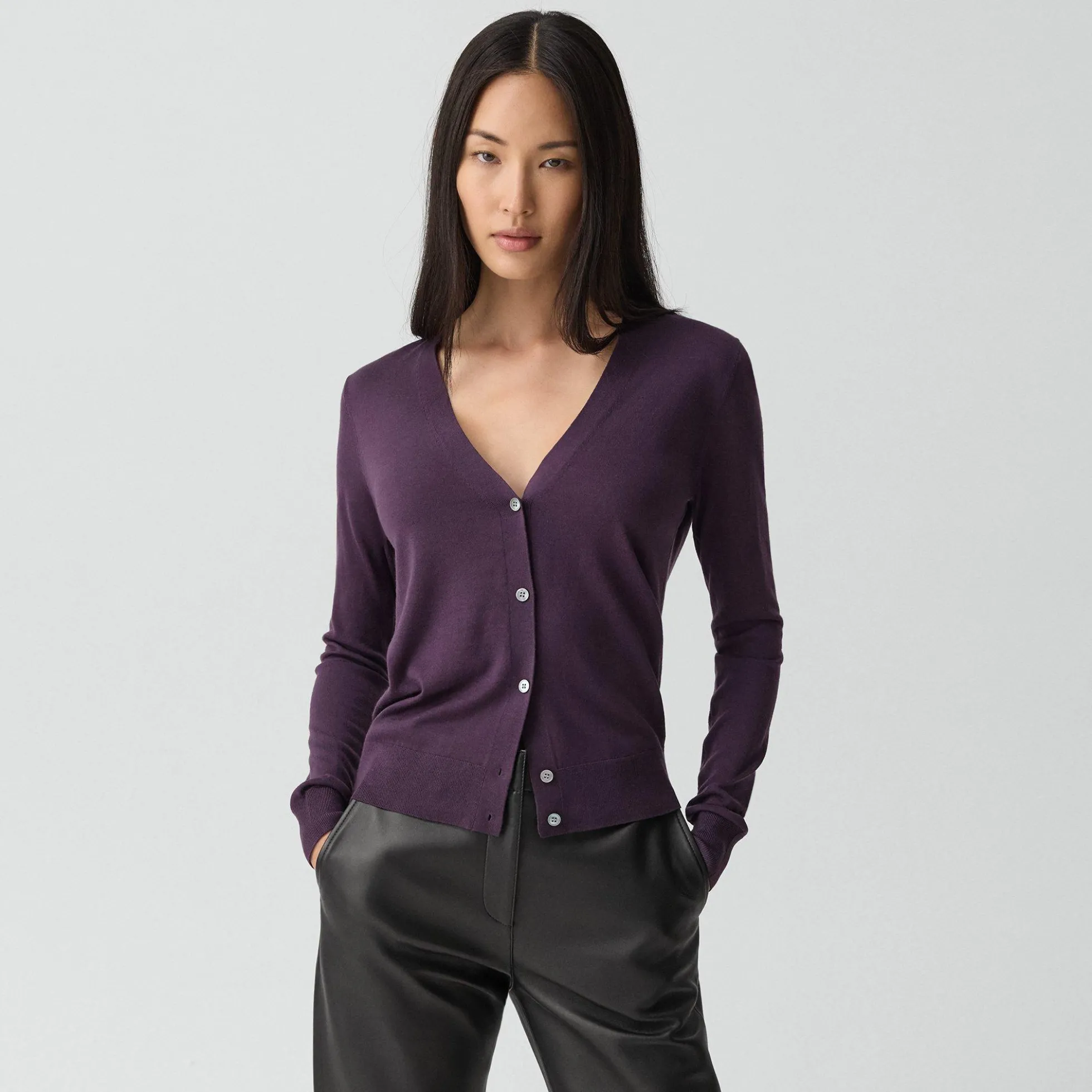 V-Neck Cardigan in Regal Wool