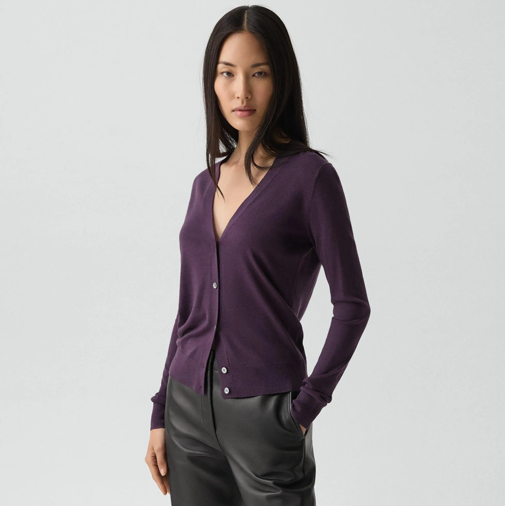 V-Neck Cardigan in Regal Wool