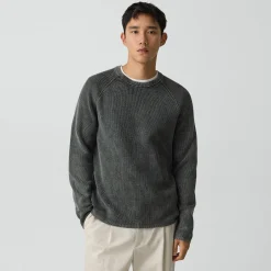Washed Crewneck Sweater in Cotton