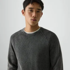 Washed Crewneck Sweater in Cotton