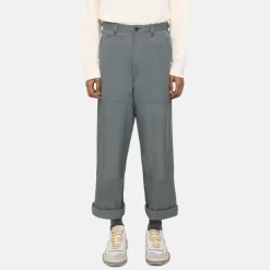 Wide-Leg Pant in Cotton Twill