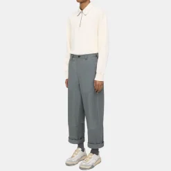 Wide-Leg Pant in Cotton Twill