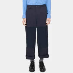 Wide-Leg Pant in Cotton Twill