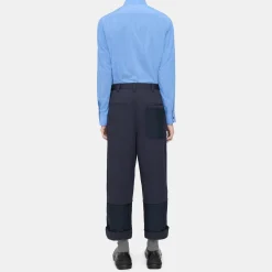 Wide-Leg Pant in Cotton Twill