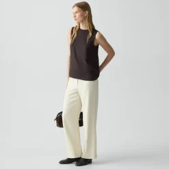 Wide-Leg Pull-On Pant in Admiral Crepe