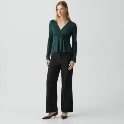 Wide-Leg Pull-On Pant in Admiral Crepe