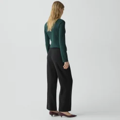Wide-Leg Pull-On Pant in Admiral Crepe