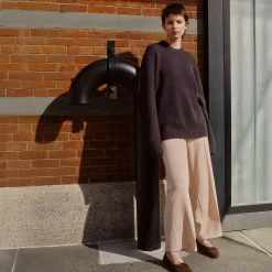Wide-Leg Pull-On Pant in Admiral Crepe