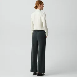 Wide-Leg Pull-On Pant in Admiral Crepe