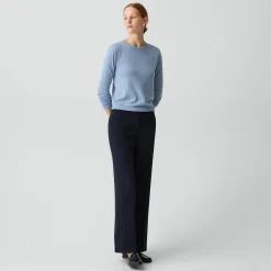 Wide-Leg Pull-On Pant in Admiral Crepe
