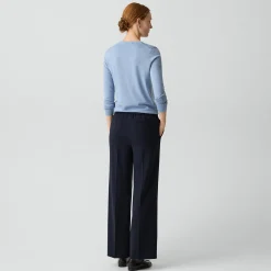 Wide-Leg Pull-On Pant in Admiral Crepe
