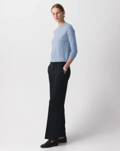 Wide-Leg Pull-On Pant in Admiral Crepe