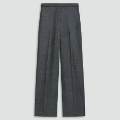 Wide-Leg Pull-On Pant in Marled Flannel