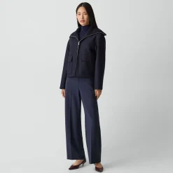 Wing Collar Jacket in Circle Wool