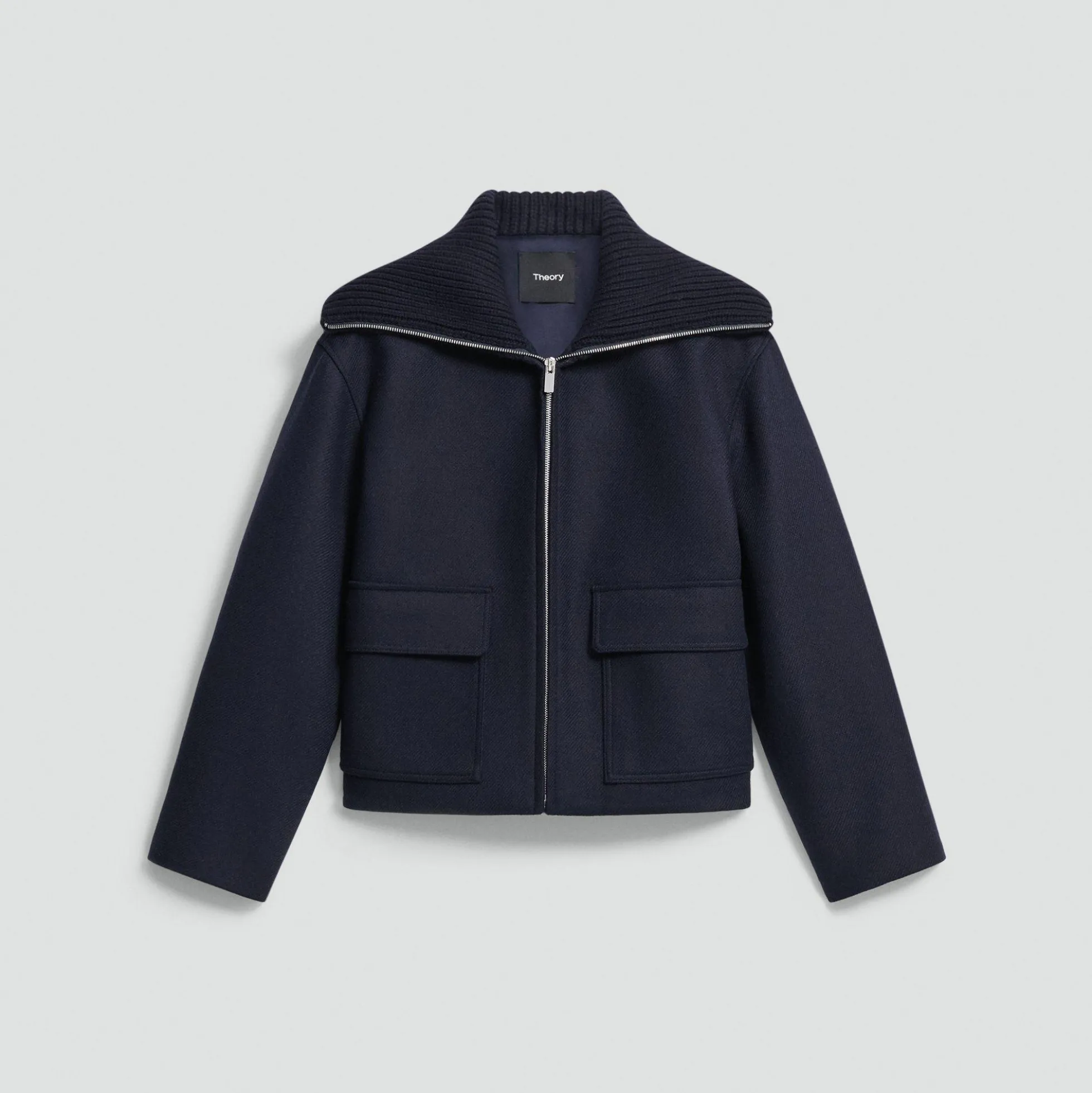 Wing Collar Jacket in Circle Wool