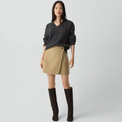 Wrap Skirt in Double-Face Wool-Cashmere