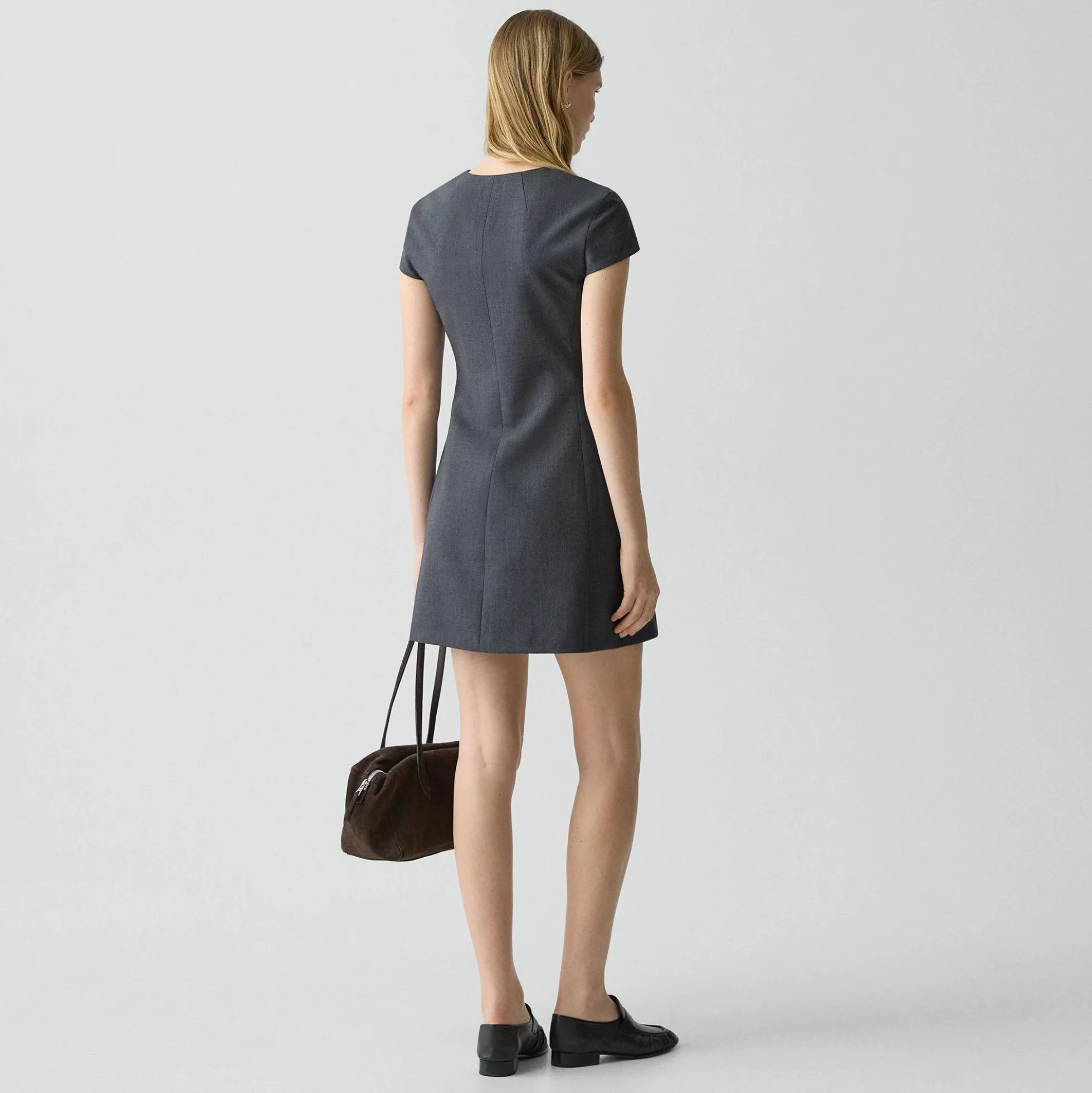 Zip Mini Dress in Good Wool